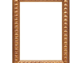 Gold Distressed Beaded Ornate Wood Picture Frame, Handmade Custom Frame, Classic Antique Frame, Wall Decor, 8x10 11x14 12x18 up to 32x40