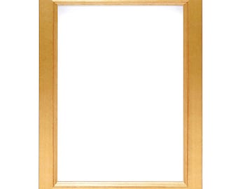 Gold 1" Wide Wood Picture Frame, Classic Frame, 3 Sizes Available, Custom Frame, Handmade in USA 5x7 8x10 11x14