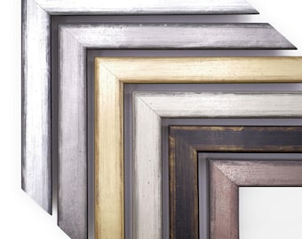 Gold Silver Brown Wood Picture Frame, Modern Frame, Handmade Custom Frame, Wall Decor, Wall Hangings, 5x7 8x10 11x14 up to 32x40