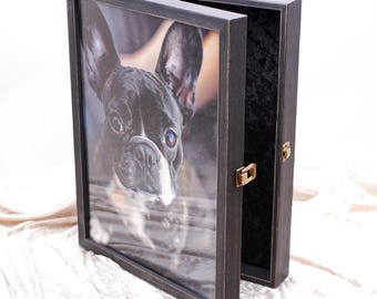 Black Wood Keepsake Box, Pet Cat and Dog Memory Box, Handmade Wooden Box, Baby Shower Gift, Wedding Bridal Shower Gift, Anniversary Gift
