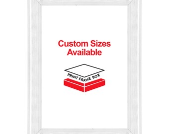 Hand Painted White Wave Wood Picture Frame, Classic Vintage Style, Custom Sizes Available, Handmade in USA 5x7 8x10 11x14 up to 32x40