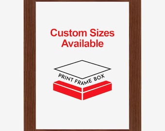 Brown Glossy Stained Wood Picture Frame, Modern Frame, Handmade Custom Frame, Wall Hangings, 5x7 8x10 11x14 up to 32x40