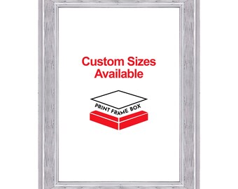Hand Painted Metallic Silver Wave Wood Picture Frame, Classic Vintage Style, Custom Sizes Available, Handmade in USA 5x7 11x14 up to 32x40