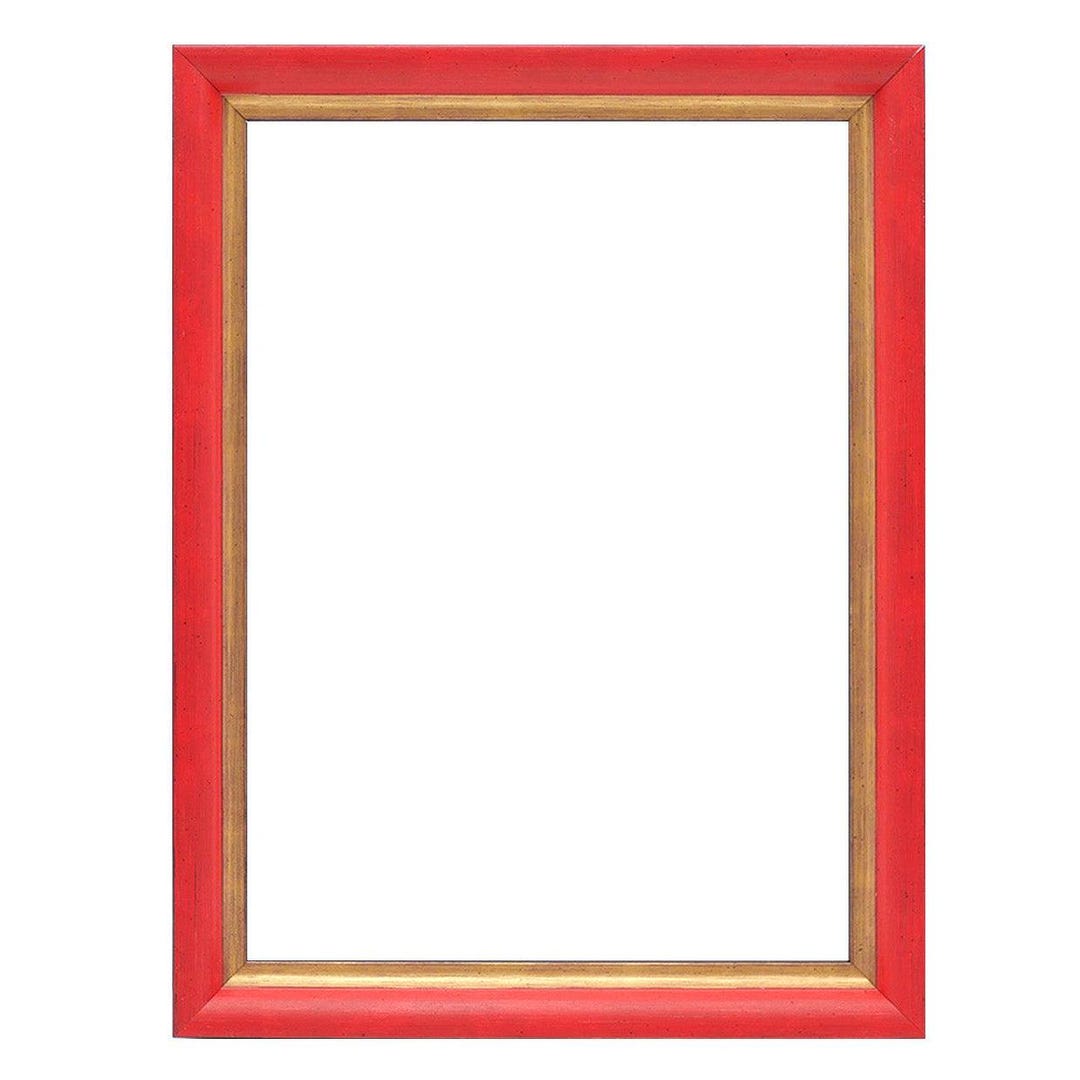 Red and Gold Wood Picture Frame, Handmade Custom Frame, Modern Frame ...