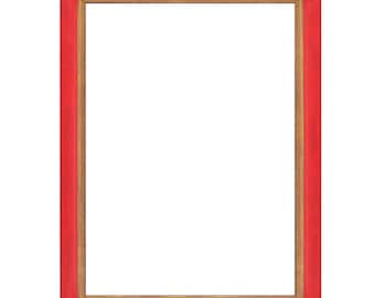 Red and Gold Wood Picture Frame, Handmade Custom Frame, Modern Frame, Wall Decorations, Wall Hangings, 5x7 8x10 11x14 up to 32x40