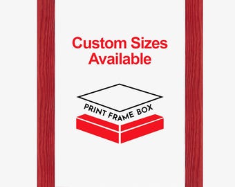 Red Color Glossy Stained Wood Picture Frame, Modern Frame, Handmade Custom Frame, Wall Hangings, 5x7 8x10 11x14 up to 32x40