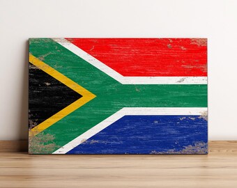 South Africa Flag Wall Art, Wood Printing Flag, Wood Wall Art, Wall Hangings, Rustic Wood Flag, Vintage Wooden Flag, Urban Style Flag