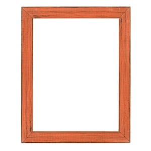 Orange Rustic Distressed Wood Picture Frame, Colorful Frame, Handmade Custom Frame, Wall Decorations, 5x7 8x10 11x14 up to 32x40