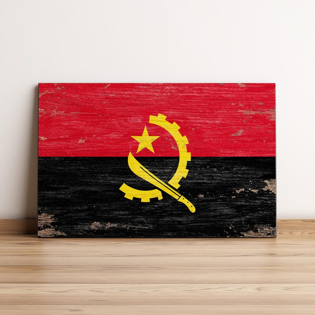 Angola Flag Wall Art, Wood Printing Flag, Wood Wall Art, Wall Hangings ...