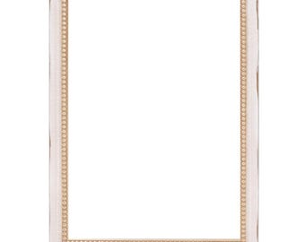 Ivory and Gold Beaded Wood Picture Frame, Handmade Custom Frame, Modern Frame, Wall Decorations, 5x7 8x10 11x14 14x18 up to 32x40