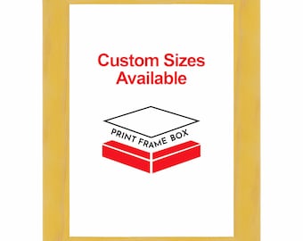 Yellow Color Glossy Stained Wood Picture Frame, Modern Frame, Handmade Custom Frame, Wall Hangings, 5x7 8x10 11x14 up to 32x40