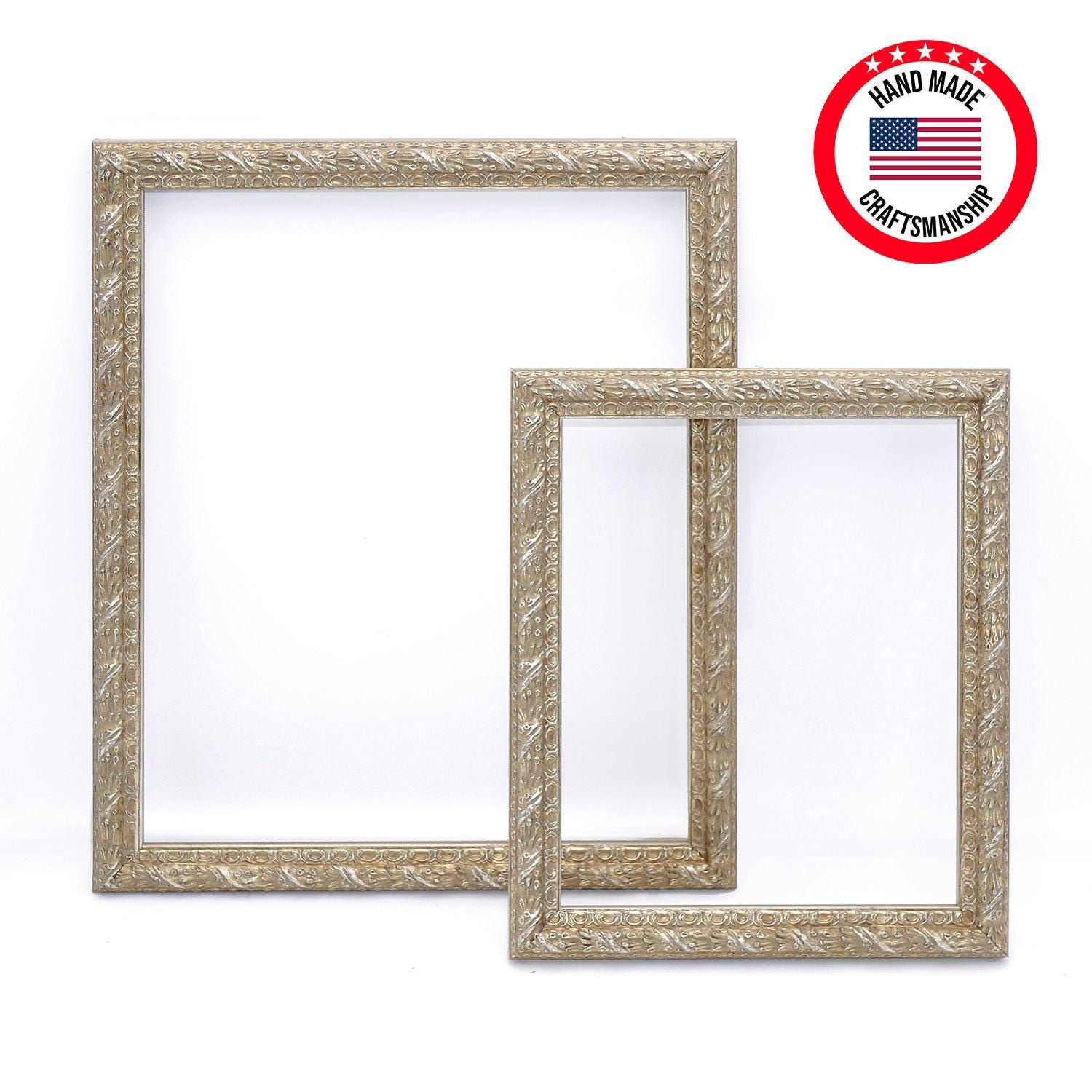 Gold Ornate Embossed Wood Picture Frame, Handmade Custom Frame, Classic ...