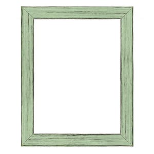 Mint Light Green Rustic Distressed Wood Picture Frame, Colorful Vintage Style, Handmade Custom Frame, Ready to Hang, Custom Sizes Available