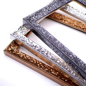 Chrome Wood Picture Frame, Handmade Custom Frame, Modern Simple Frame, Gold Silver Black Frame, Wall Decorations, 5x7 8x10 11x14 up to 32x40