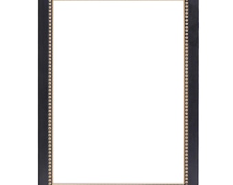 Black and Gold Beaded Wood Picture Frame, Handmade Custom Frame, Modern Frame, Wall Decorations Wall Hangings, 11x14 14x18 18x24 up to 32x40