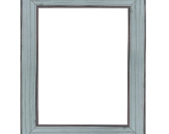 Sky Blue Light Blue Rustic Distressed Wood Picture Frame, Colorful Frame, Handmade Custom Frame, 5x7 8x10 11x14 up to 32x40