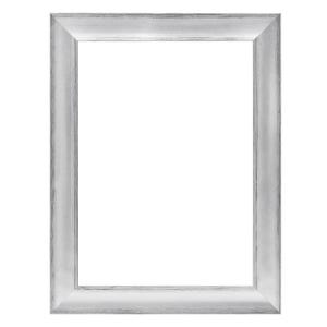 May include: A silver picture frame with a simple, rectangular design. The frame has a slightly distressed finish, giving it a vintage look.