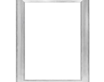 Silver Metallic Wood Picture Frame, Modern Frame, Handmade Custom Frame, Wall Decor Hangings, 5x7 8x10 9x12 11x14 up to 32x40