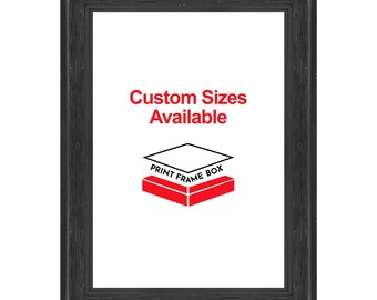 Hand Painted Black Wave Wood Picture Frame, Classic Vintage Style, Custom Sizes Available, Handmade in USA 5x7 8x10 11x14 up to 32x40