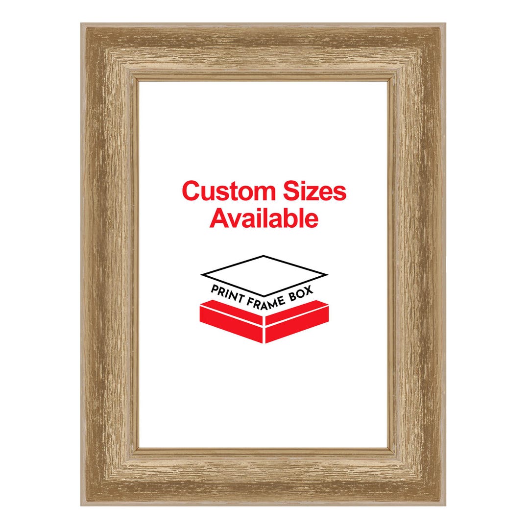 Hand Painted Metallic Gold Rustic Distressed Wood Picture Frame ...