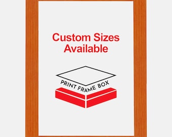 Orange Color Glossy Stained Wood Picture Frame, Modern Frame, Handmade Custom Frame, Wall Hangings, 5x7 8x10 11x14 up to 32x40