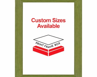 Green Color Glossy Stained Wood Picture Frame, Modern Frame, Handmade Custom Frame, Wall Hangings, 5x7 8x10 11x14 up to 32x40