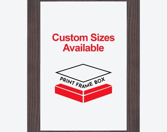 Gray Brown Glossy Stained Wood Picture Frame, Modern Frame, Handmade Custom Frame, Wall Hangings, 5x7 8x10 11x14 up to 32x40
