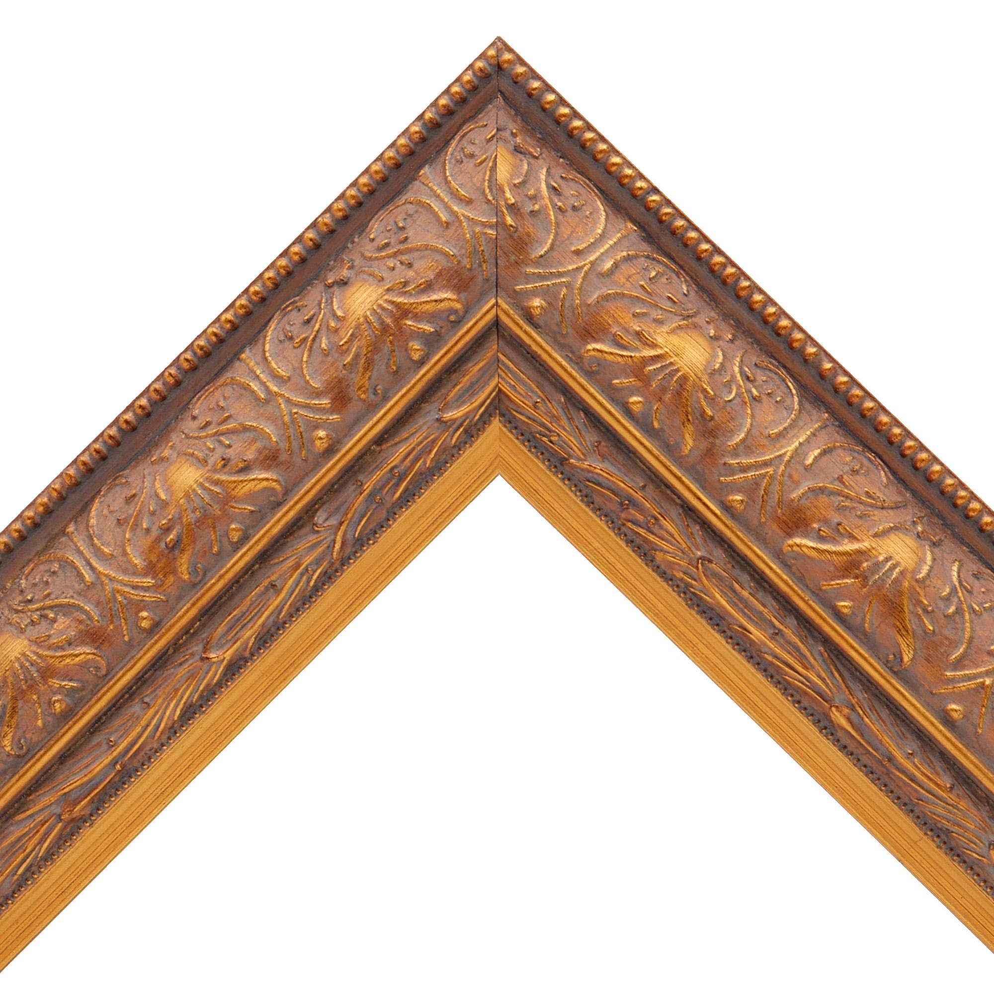 Gold Ornate Wood Picture Frame, Classic Frame, 2 1/2