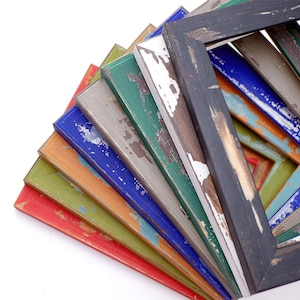 Colorful Rustic Distressed Wood Picture Frame, Handmade Custom Frame, Vintage Look Frame, Wall Hangings 5x7 8x10 9x12 11x14 up to 32x40