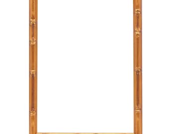 Gold Bamboo Picture Frame, Tropical Thin Bamboo Frame, Handmade Custom Frame, Wall Decor, Ready to Hang, 5x7 8x10 11x14 up to 32x40
