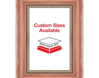 Hand Painted Copper Scoop 2" Wide Wood Picture Frame, Classic Rustic Distressed Frame, Custom Sizes Available, Handmade in USA