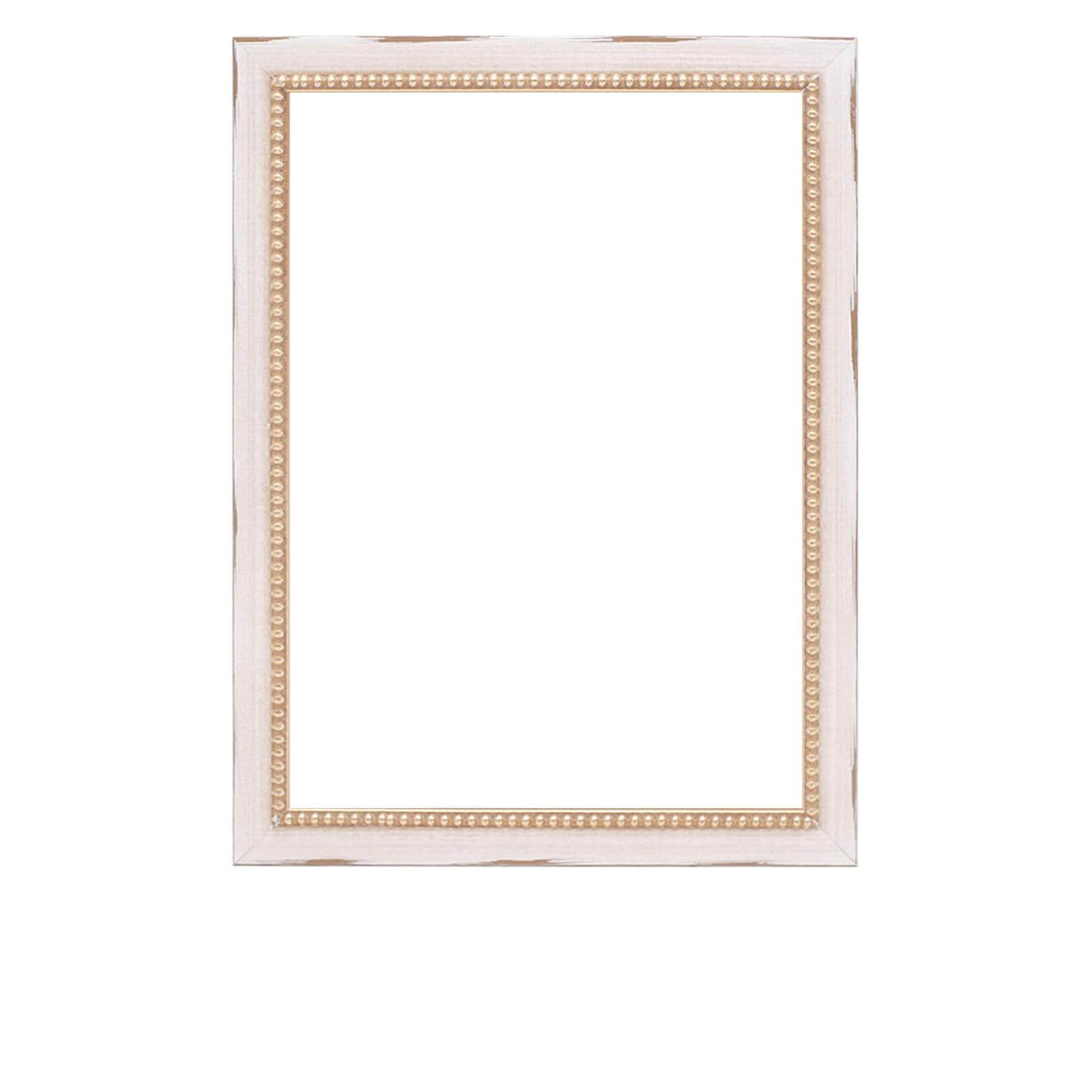 Beaded Wood Picture Frame, Handmade Custom Frame, Modern Frame, Black Silver Ivory Frame, Ready to Hang, 5x7 8x10 11x14 up to 32x40 - 8x10 inches, Ivory - Gold Bead
