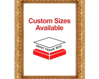 Gold Ornate Wood Picture Frame, Classic Frame, Handmade Custom Frame, Ready to Hang 5x7 8x10 11x14 up to 32x40