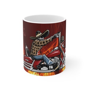 Motorcycle Vato Fire Coffee Ceramic Mug 11oz