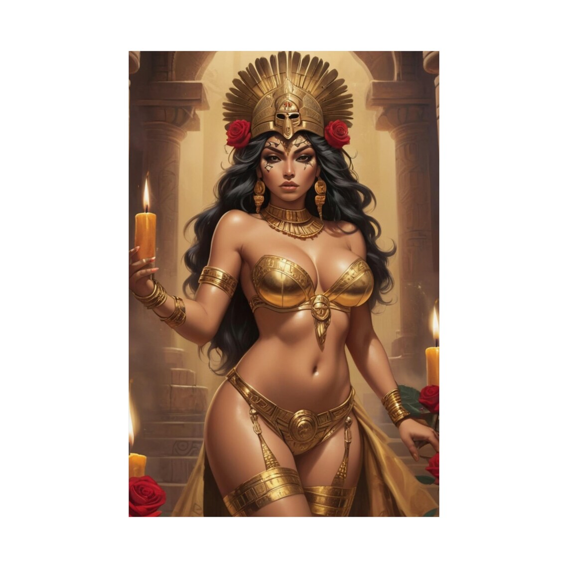 Aztec Warrior Princess Gold Temple Posters - Etsy