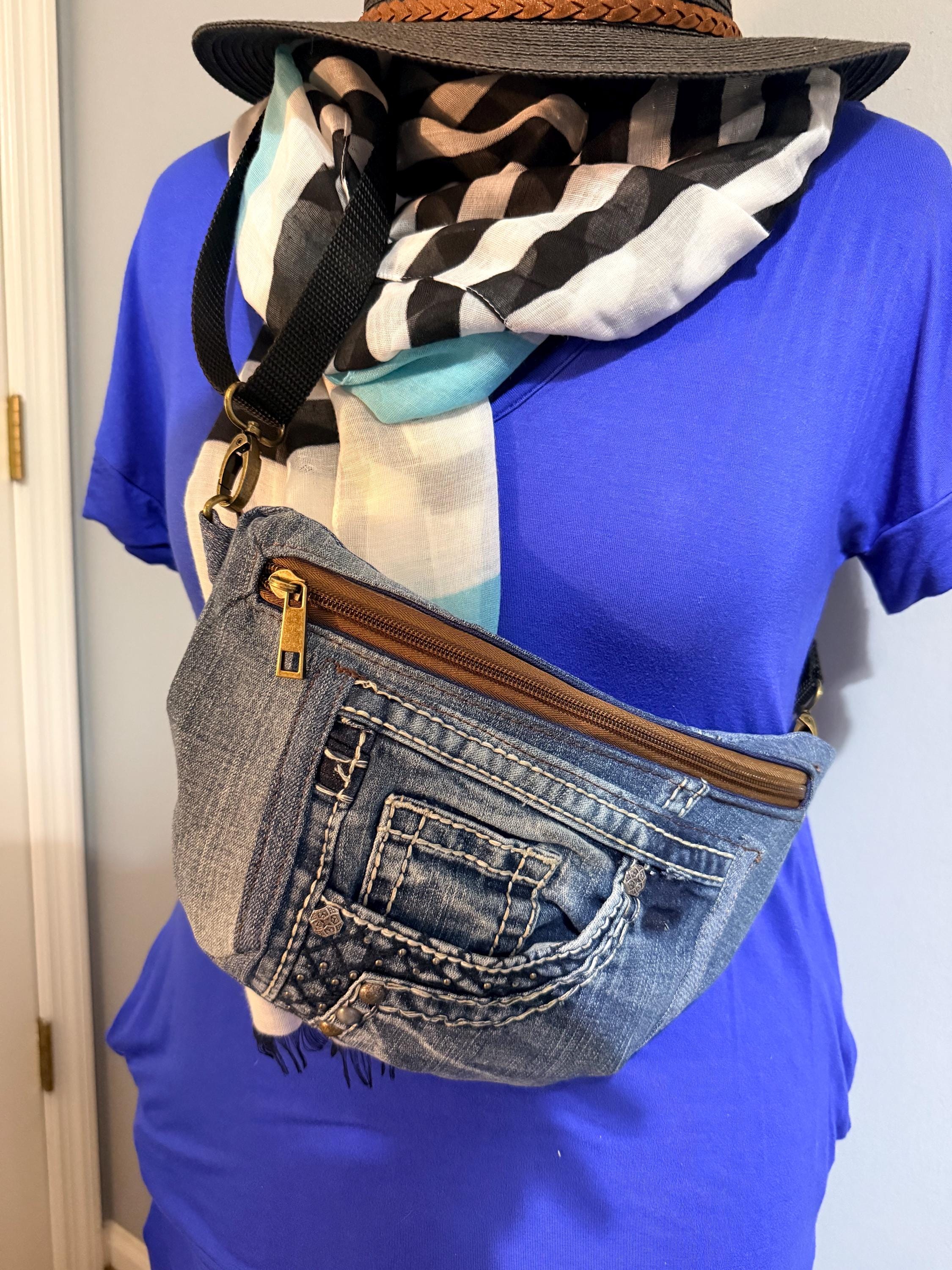 Custom Upcycled Denim Boho Fanny Belt Upcycled Denim Fanny Pack - Etsy main image 4