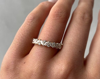 Lana Round and Marquise Accent Wedding ring, 18k yellow Round With marquise accent stone anniversary ring, luna accent stone lab ring for