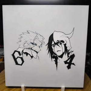 Bleach Grimmjow & Ulquiorra 3D Wall Art – Manga Bleach Panel – Anime Decor Gift