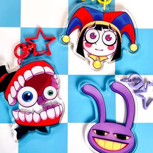 Digital Circus Acrylic Keychain: Pomni, Caine, Jax