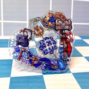 Jayce/Viktor Spinning Keychain: 3.5" Double-Sided Acrylic Charm (Arcane JayVik)