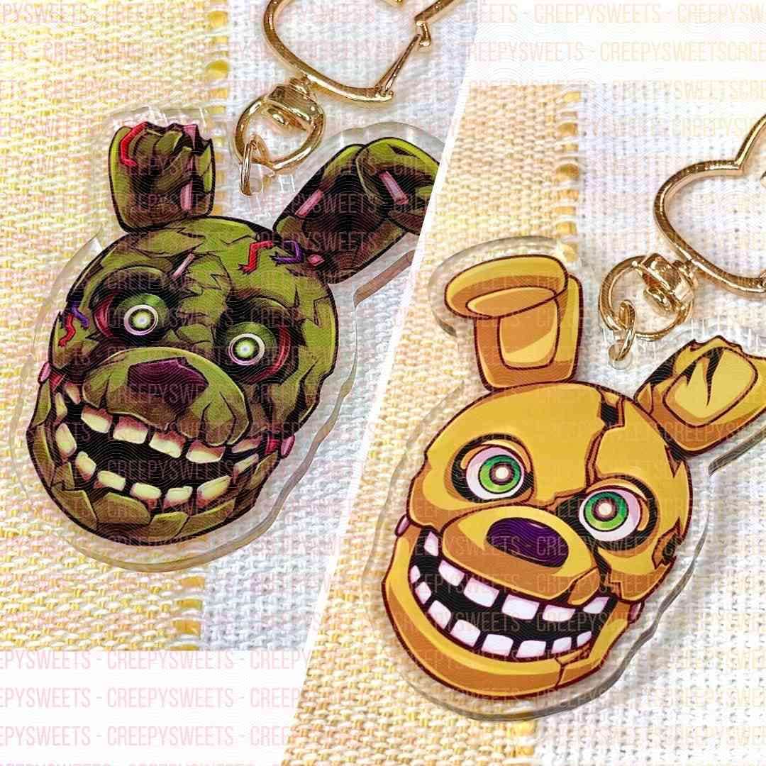 Springtrap, Spring Bonnie, Yellow Rabbit- FNAF Keychain 2.5