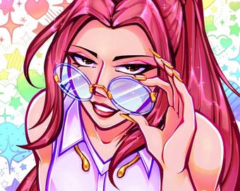 MIRA - Sweet Art Print - K-pop Demon Hunters / KPDH Huntrix (8x8 in) Square Print Satin Cardstock