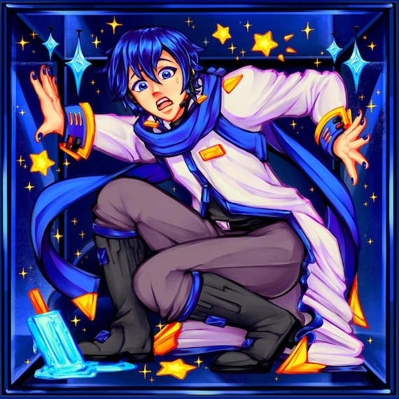 Kaito - Vocaloid Art Print (8x8 In) Square Print Satin Cardstock
