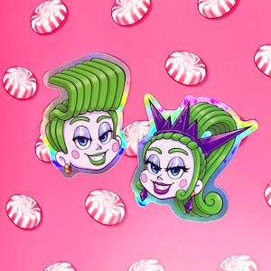 Paquete de 3 pegatinas de vinilo holográfico de 2&quot; de Velvet and Veneer Trolls