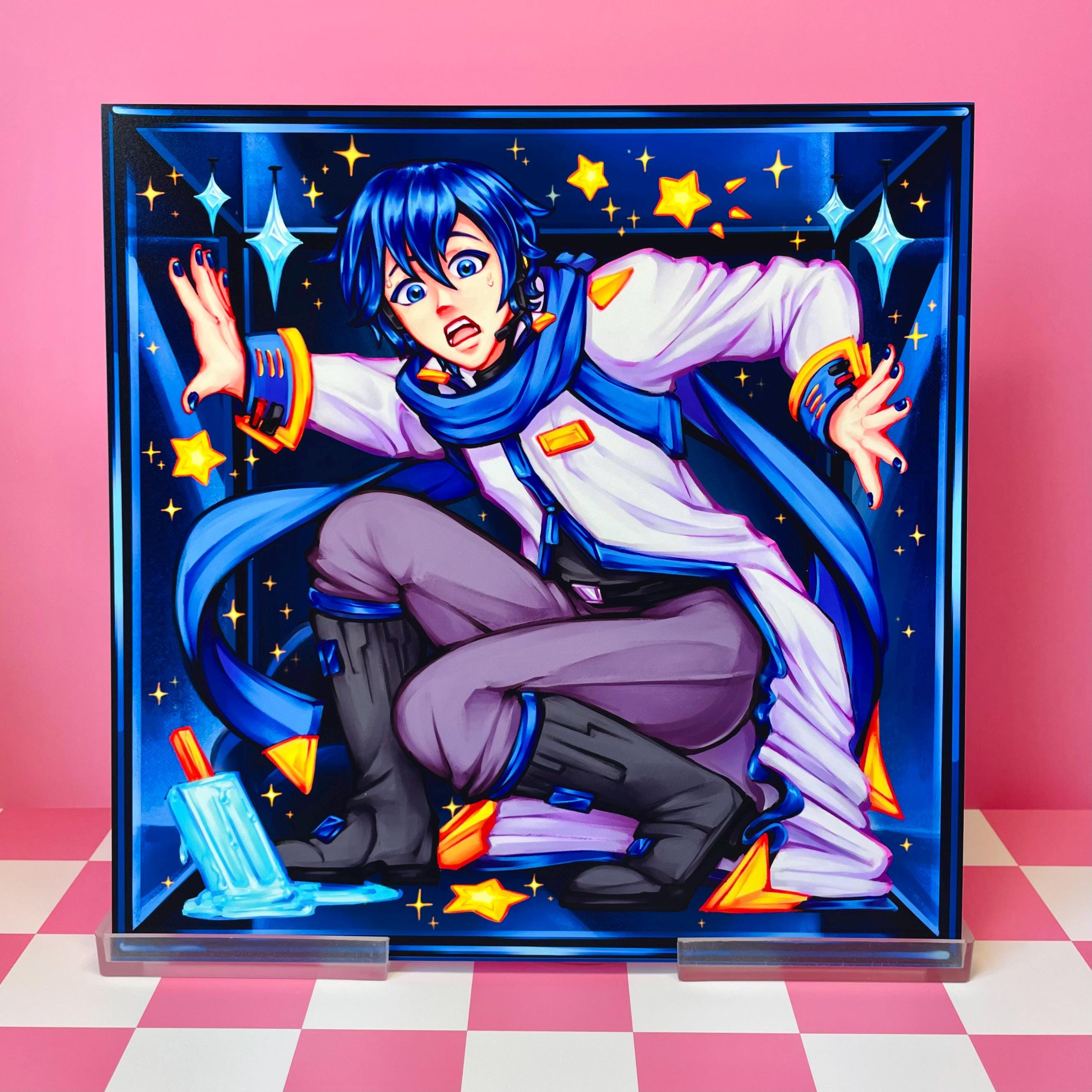 Kaito - Vocaloid Art Print - 8x8 Inch Square Print Satin Cardstock