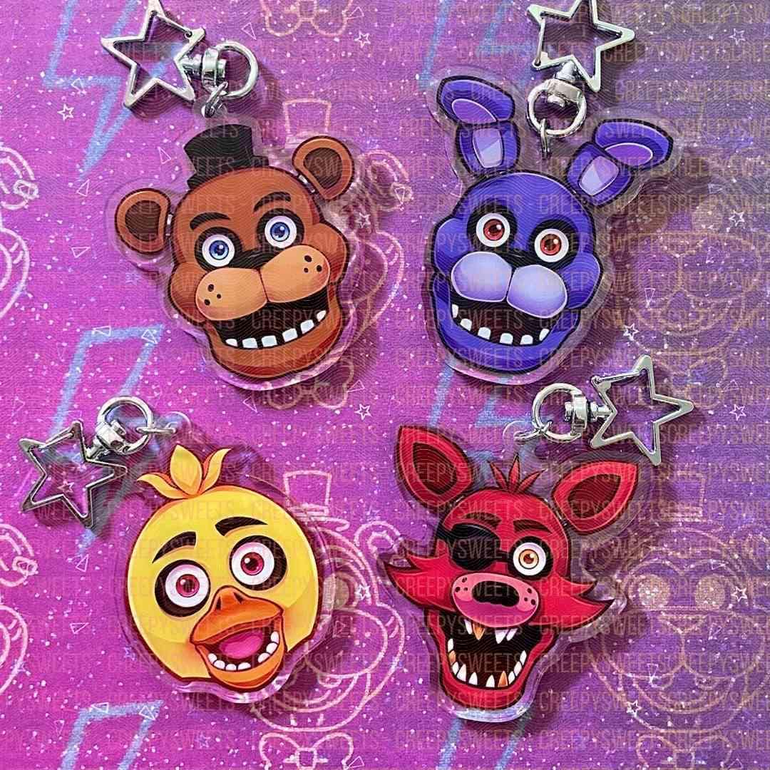 FNAF Keychains Freddy, Bonnie, Chica, Foxy 2.5