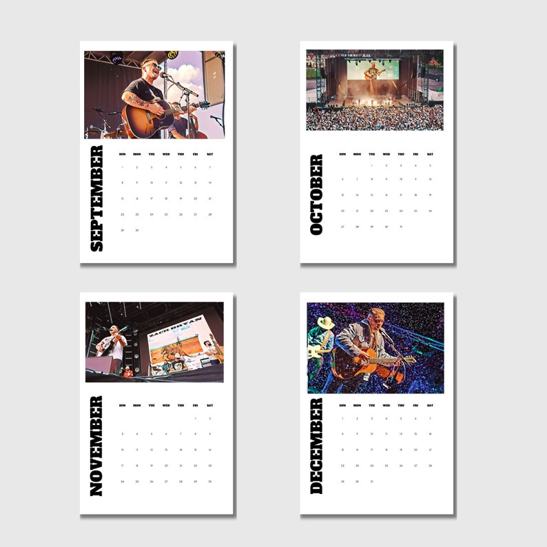 2024 Zach Bryan Printable Concert Art Calendar Etsy