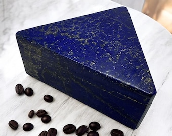 Handmade Lapis Lazuli Triangle Jewelry Box - Afghan Stone
