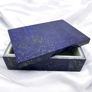 Hochwertige handgemachte schöne Lapis Lazuli Schmuckschatulle - mittlere Größe, einzigartige Aufbewahrung, Geschenkidee, perfektes Geschenk, brandneu.