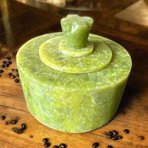 Handmade Lapis Lazuli Sugar Pot: Afghan Carved Stone Jar